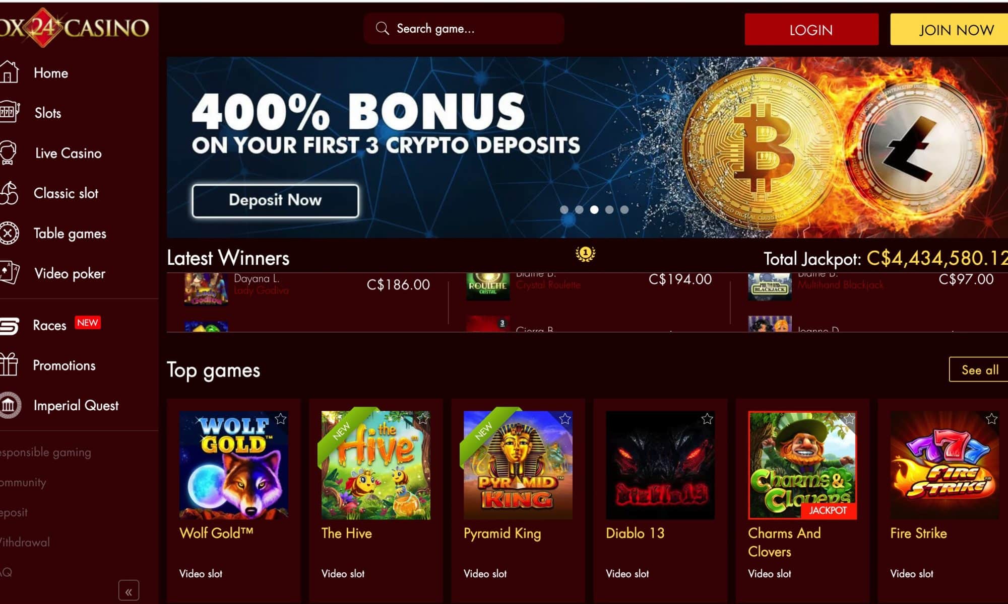 Box24 Casino - Get 135 spins plus 1150% match bonus