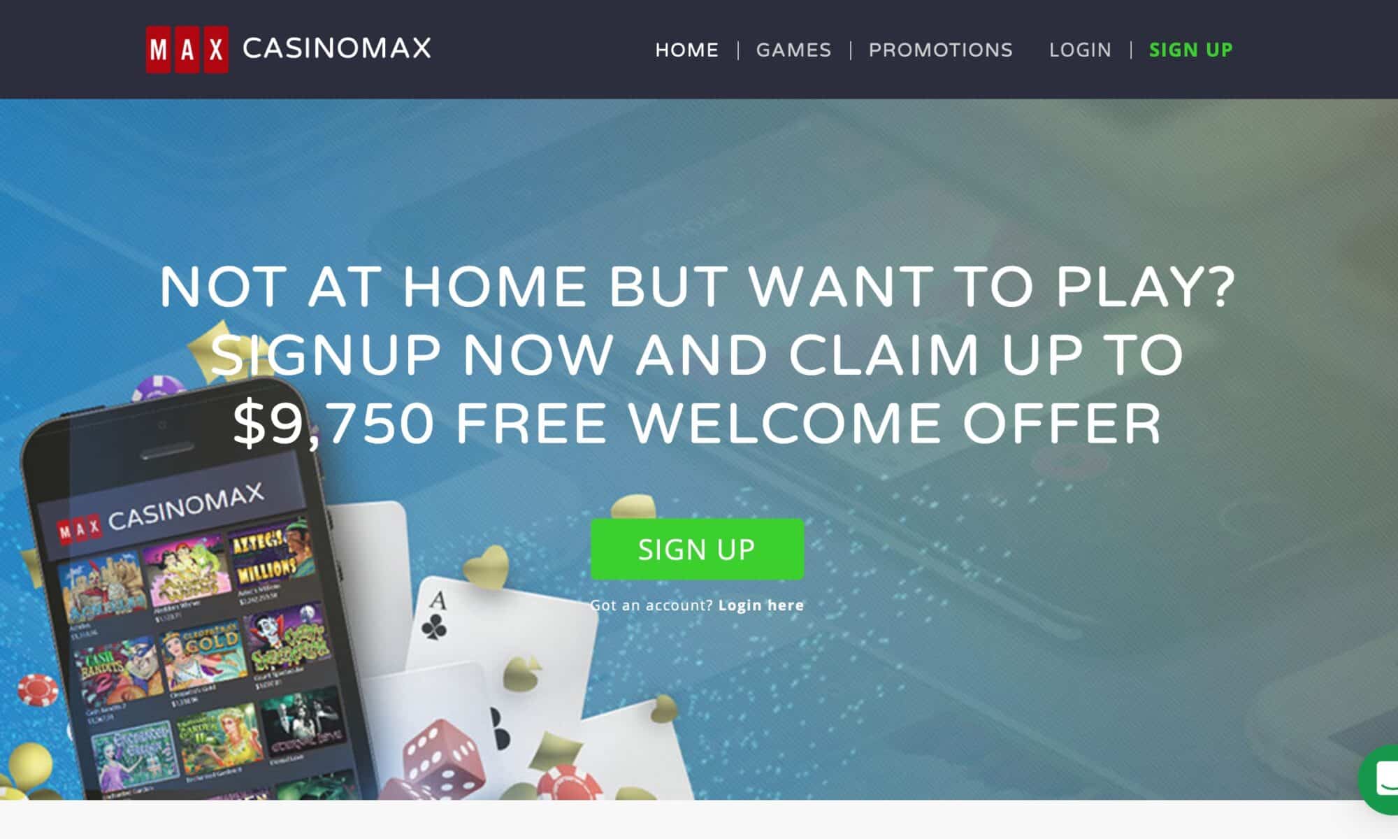 Casino Max - get 325% deposit bonus + 25 free spins for 7 days