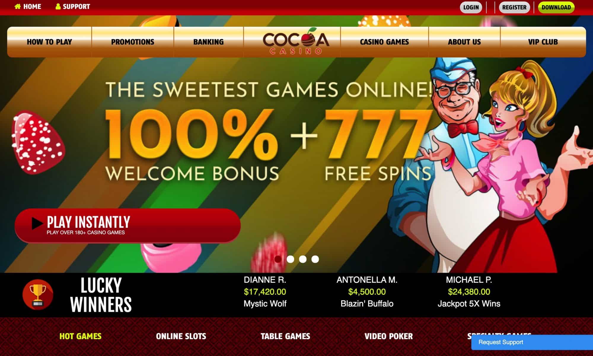 Cocoa Casino - claim 777 casino spins + 100% welcome offer
