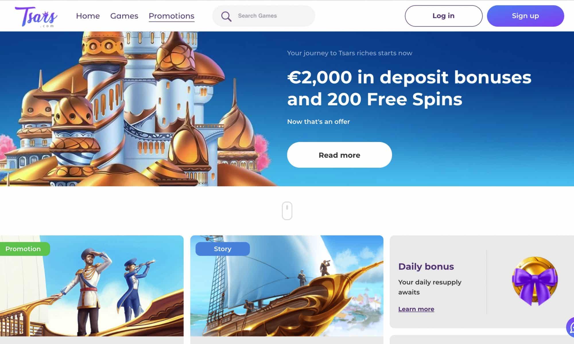 Tsars Casino Review - € 2000 match bonus plus 200 free spins