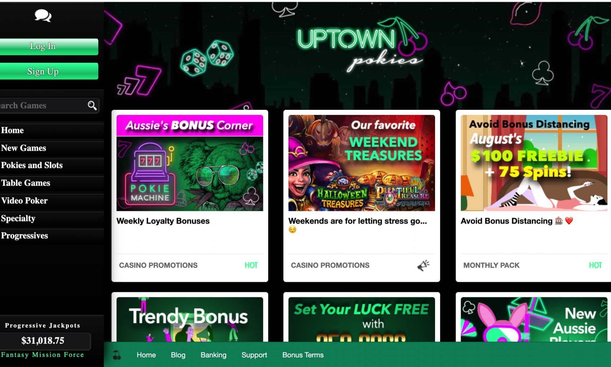 Uptown Pokies - 350 free spins PLUS $8888 bonus