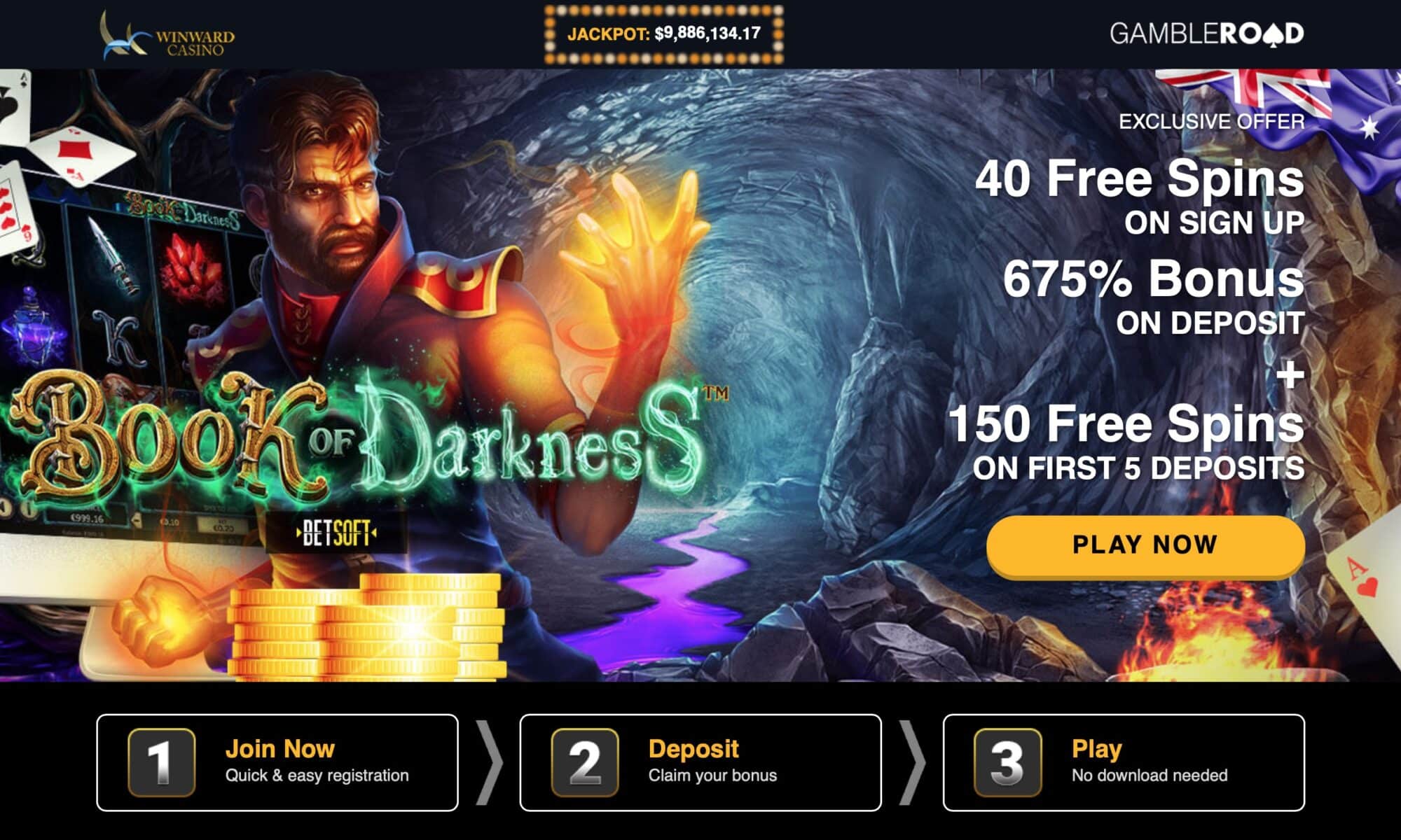 Winward Casino - get 40 free spins on sign up