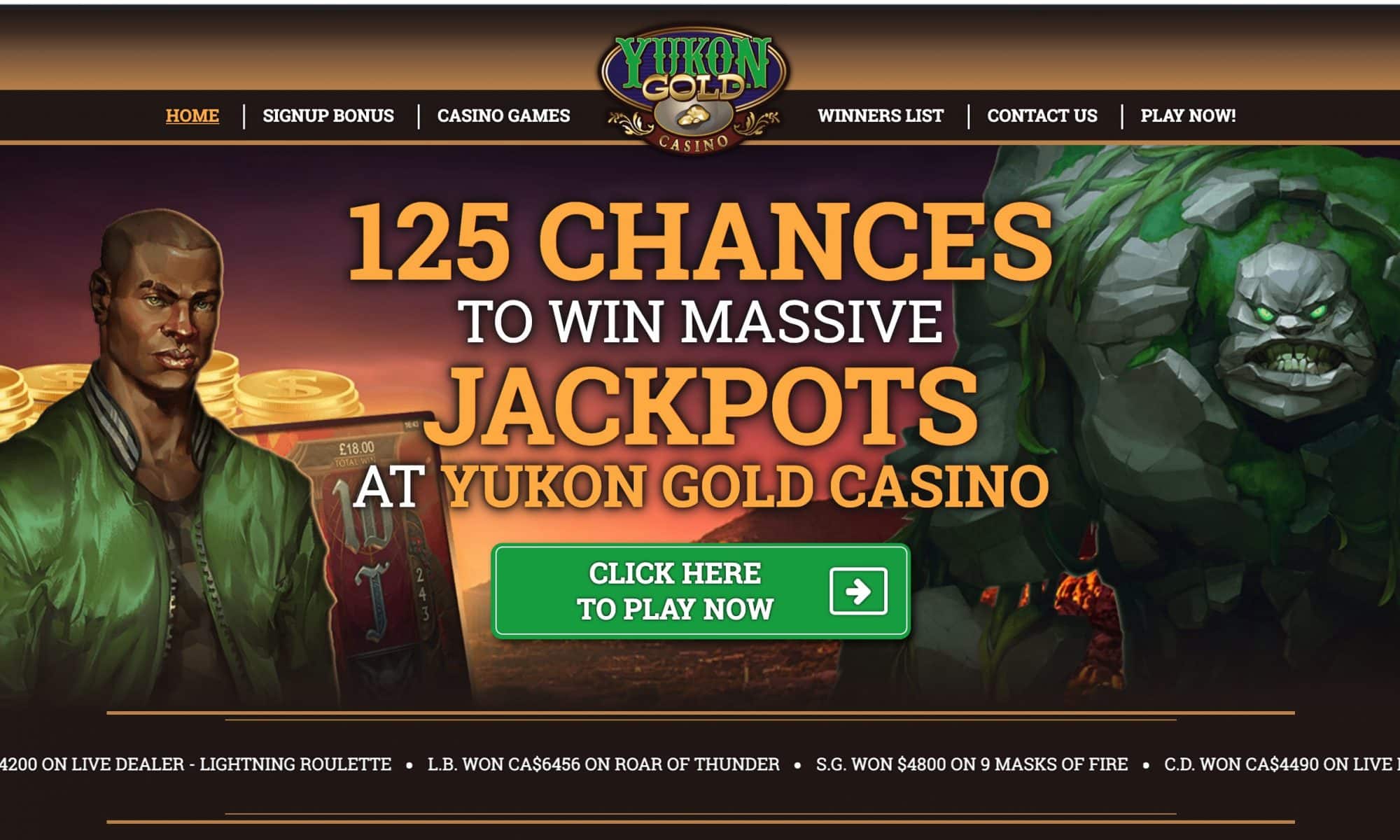 Yukon Gold Casino: win jackpots with 125 chances on roulette