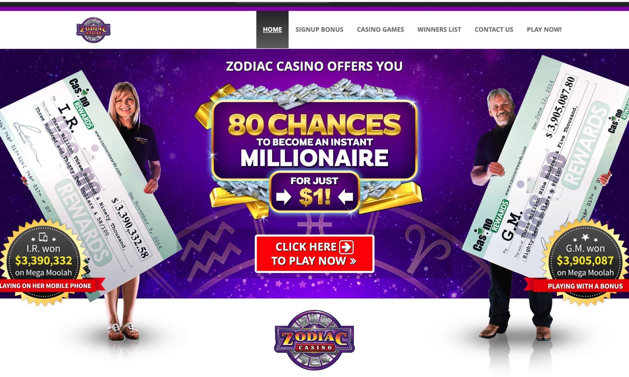 Zodiac Casino: new progressive slots for 80 chances to win